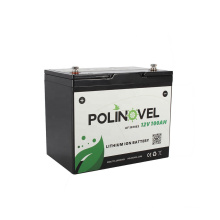 Polinovel ion lifepo4 ciclo profundo de 100 amperios 12 voltios para el remolque fuera de borda motor marine bote 12v 100ah litio rv batería